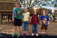 Kids Posing at the Castle Park in Winter Park, FL