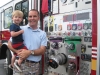 Hunter & Patrick in front of firetruck