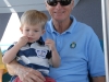 Poppop and Hunter riding monorail